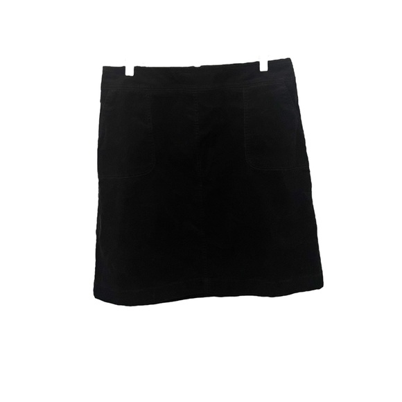 Talbot Black Corduroy Skirt Size 12 Women’s Zippered Closure Pockets - Picture 1 of 4